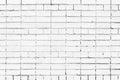 Whitewashed shabby brick wall texture. White painted old brickwork grungy background Royalty Free Stock Photo