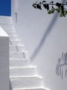 Whitewashed Steps to Blue Door, Greek Island Royalty Free Stock Photo