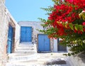 The traditional village of Megalochori in Santorini, Greece. Royalty Free Stock Photo
