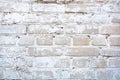 Whitewashed weathered brick wall horizontally