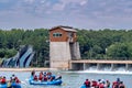 Whitewater rafting action sport at whitewater national center in charlotte nc