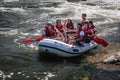 Whitewater Rafting on the Dudh Koshi in Nepal. The river has class 4-5 rapids. Royalty Free Stock Photo