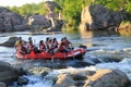 Whitewater Rafting on the Dudh Koshi in Nepal. Rafting team , summer extreme Royalty Free Stock Photo