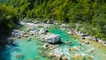 Whitewater Rafting on the Emerald waters of Soca river, Slovenia Royalty Free Stock Photo