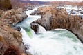 Whitewater rapids on the Potomac River at Great Falls Park, VA Royalty Free Stock Photo