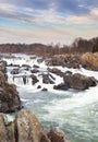 Whitewater rapids on the Potomac River at Great Falls Park, VA Royalty Free Stock Photo