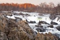 Whitewater rapids on the Potomac River at Great Falls Park, VA Royalty Free Stock Photo