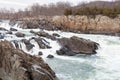 Whitewater rapids on the Potomac River at Great Falls Park, VA Royalty Free Stock Photo