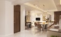 Whitish and Simple Dining Space Luxurious Touches