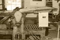 The Whitlock Pony Press in sepia tone Royalty Free Stock Photo
