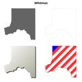Whitman County, Washington outline map set Royalty Free Stock Photo