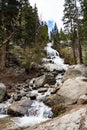 Whitney Portal Falls, a waterfall from Sierra Nevada snowmelt, located at the Whitney Portal campground in California