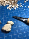 Whittling wood carving knife, duck bird