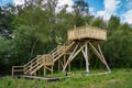 Viewing platform at Fenn`s, Whixall and Bettisfield Mosses National Nature Reserve in Royalty Free Stock Photo