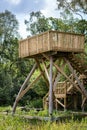 Viewing platform at Fenn`s, Whixall and Bettisfield Mosses National Nature Reserve in Royalty Free Stock Photo