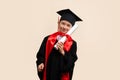 Child whizkid graduation certificate Royalty Free Stock Photo