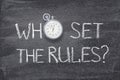 Who set rules watch Royalty Free Stock Photo