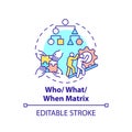 Who, what, when matrix concept icon Royalty Free Stock Photo