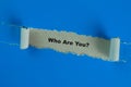Who Are You Text written in torn paper
