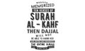 Whoever memorized ten verses of surah al-kahf Royalty Free Stock Photo