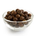 Whole allspice in glass bowl. Royalty Free Stock Photo