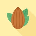 Whole Almond with Green Leaves Royalty Free Stock Photo