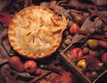 Whole apple pie Royalty Free Stock Photo