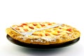 Whole Apple and Strawberry Pie with a Fork Royalty Free Stock Photo