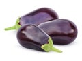 Whole aubergine or eggplant isolate on white background. Royalty Free Stock Photo