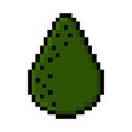 Whole avocado pixel art on white background