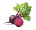 Whole beet root half composition isolated on white background Royalty Free Stock Photo