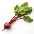 Whole beetroot with leaves isolated on transparent background Royalty Free Stock Photo