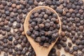 Whole Black Pepper On Wooden Spoon Royalty Free Stock Photo