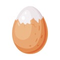 Whole Boiled Egg with Brown Shell Vector Illustration