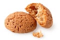 Whole and broken amaretti biscuits Royalty Free Stock Photo