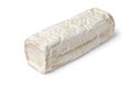 Whole Buche de Chevre, goat cheese, on white background