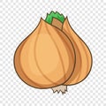 Whole bulb brown onion icon, cartoon style