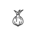 Whole bulb onion line icon