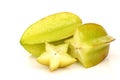 Whole carambola fruit and a cut one