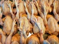 Whole Chicken meat at the display at the market for sale Royalty Free Stock Photo