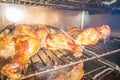 Whole chicken smoked in electric bbq smoker