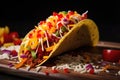 whole chili pepper placed on a taco with a sprinkle of shredded cheese