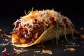 whole chili pepper placed on a taco with a sprinkle of shredded cheese