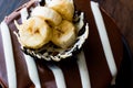 Whole Chocolate Cake with Banana Royalty Free Stock Photo