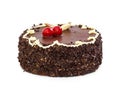 Whole chocolate cake with cherry Royalty Free Stock Photo