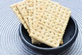 Whole and Chunked Healthy Sesame Soda Crackers