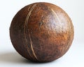 Whole Coconut Fruit Close Up Isolated On White Background In Studio Lighting Royalty Free Stock Photo