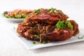 Whole crab on plate