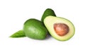 Whole and cut avocados isolated Royalty Free Stock Photo