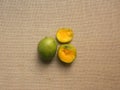 Whole and cut Sugar baby mangoes